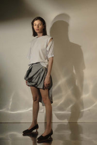 SHORT/  FALDA ÓVALO - GRIS CLARO