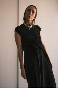 TEE DRESS MANGAS NEGRO