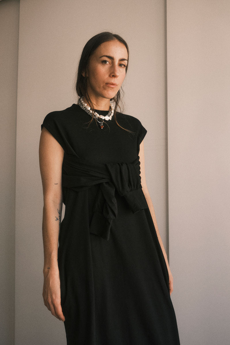 TEE DRESS MANGAS NEGRO
