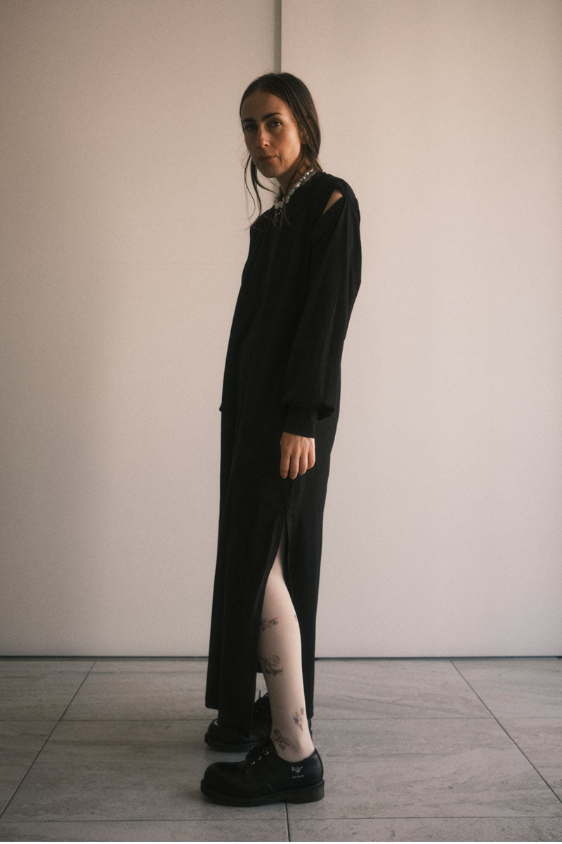 TEE DRESS MANGAS NEGRO