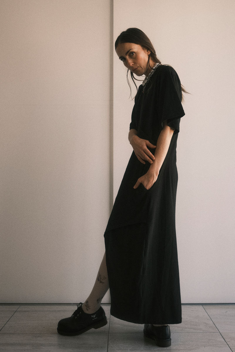 TEE DRESS CRUZADO NEGRO