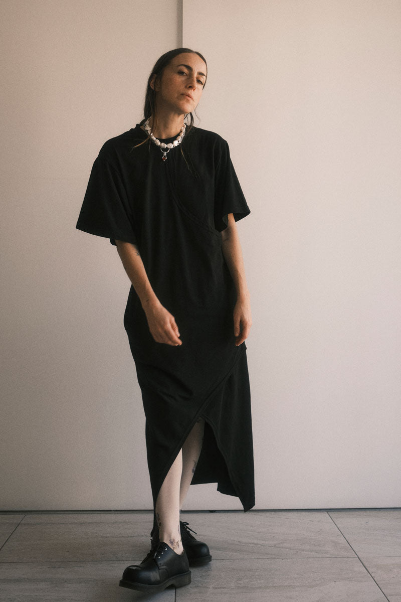 TEE DRESS CRUZADO NEGRO
