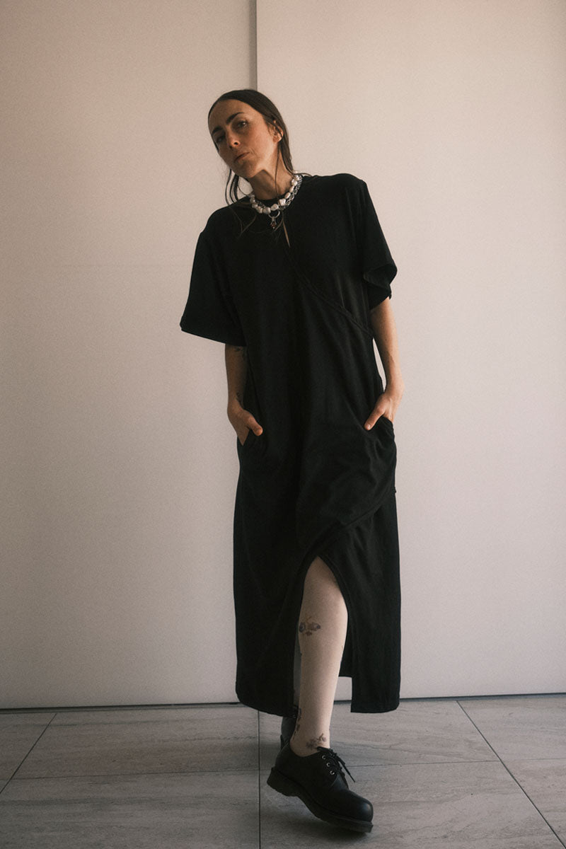 TEE DRESS CRUZADO NEGRO