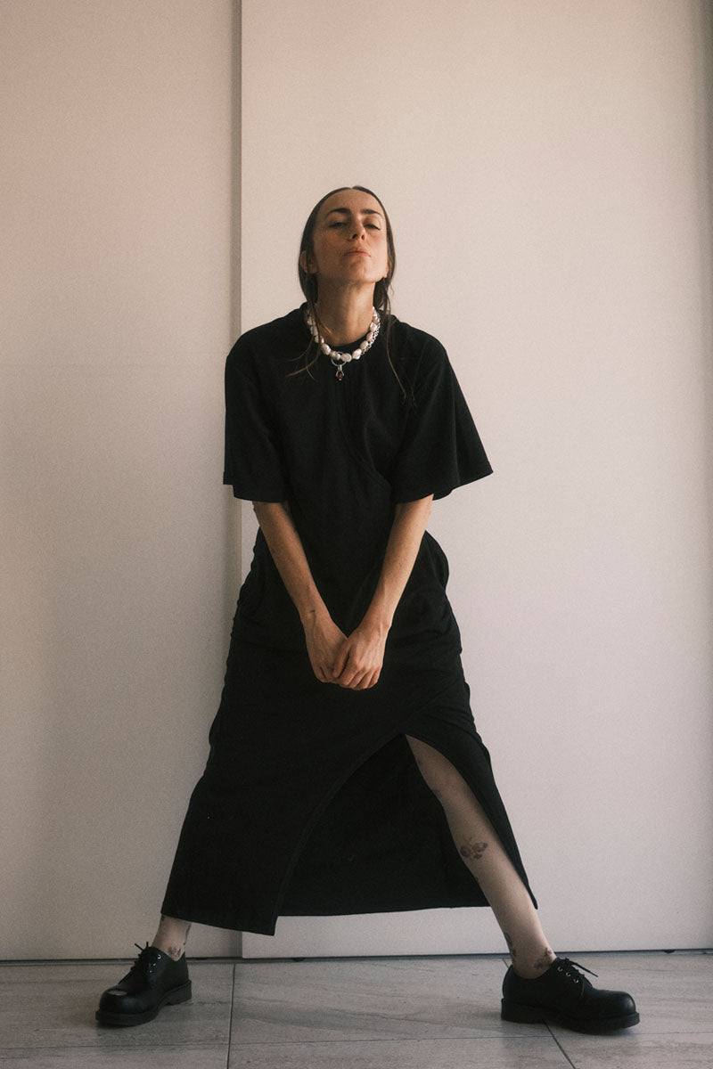 TEE DRESS CRUZADO NEGRO
