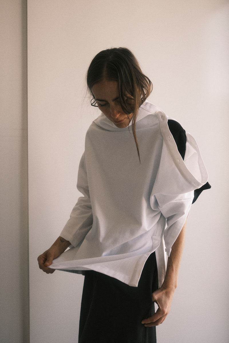 PONCHO CAMISA BLANCO