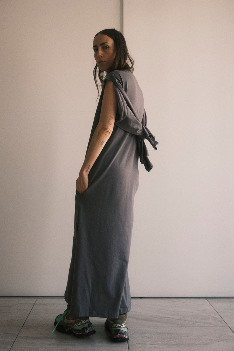 TEE DRESS MANGAS GRIS