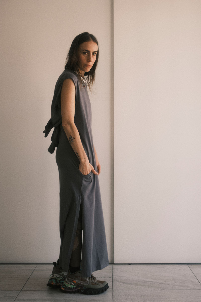 TEE DRESS MANGAS GRIS