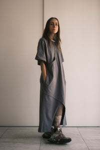 TEE DRESS CRUZADO GRIS