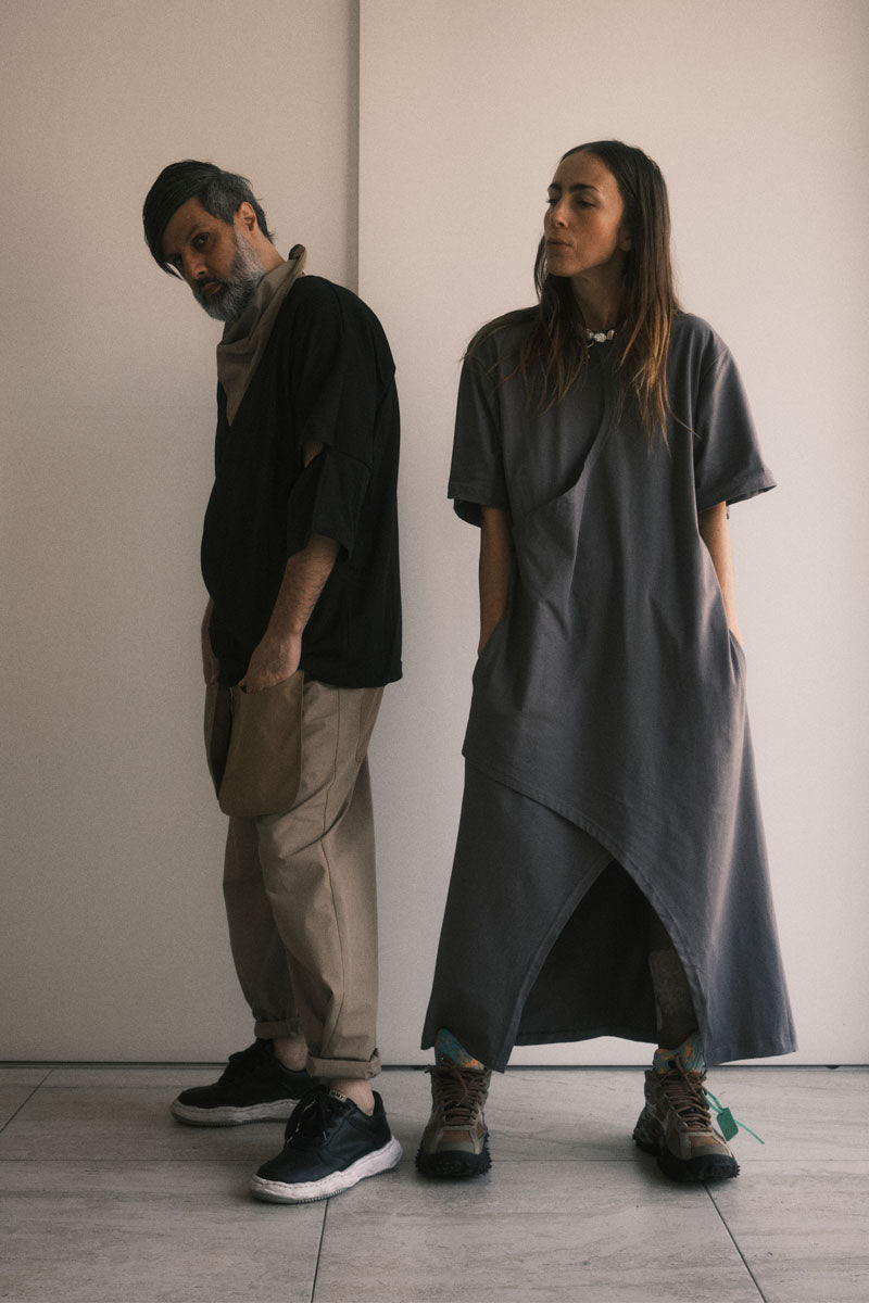 TEE DRESS CRUZADO GRIS