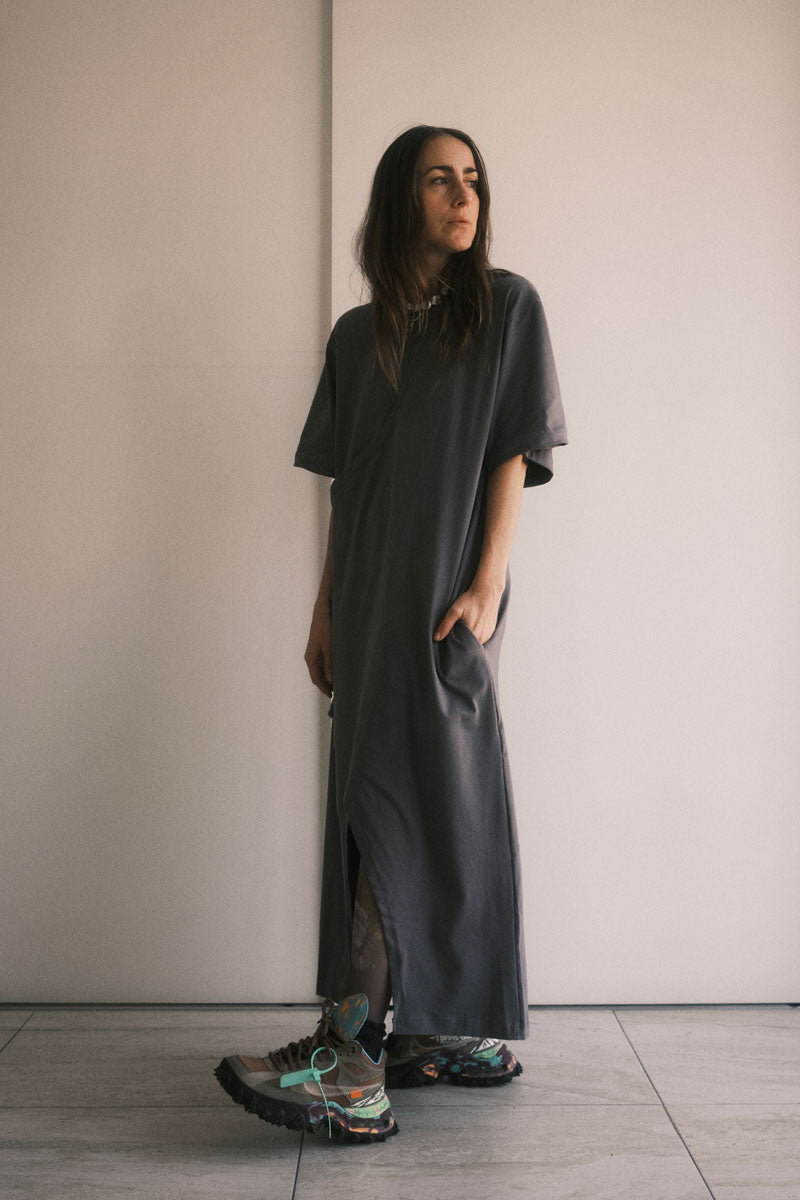 TEE DRESS CRUZADO GRIS