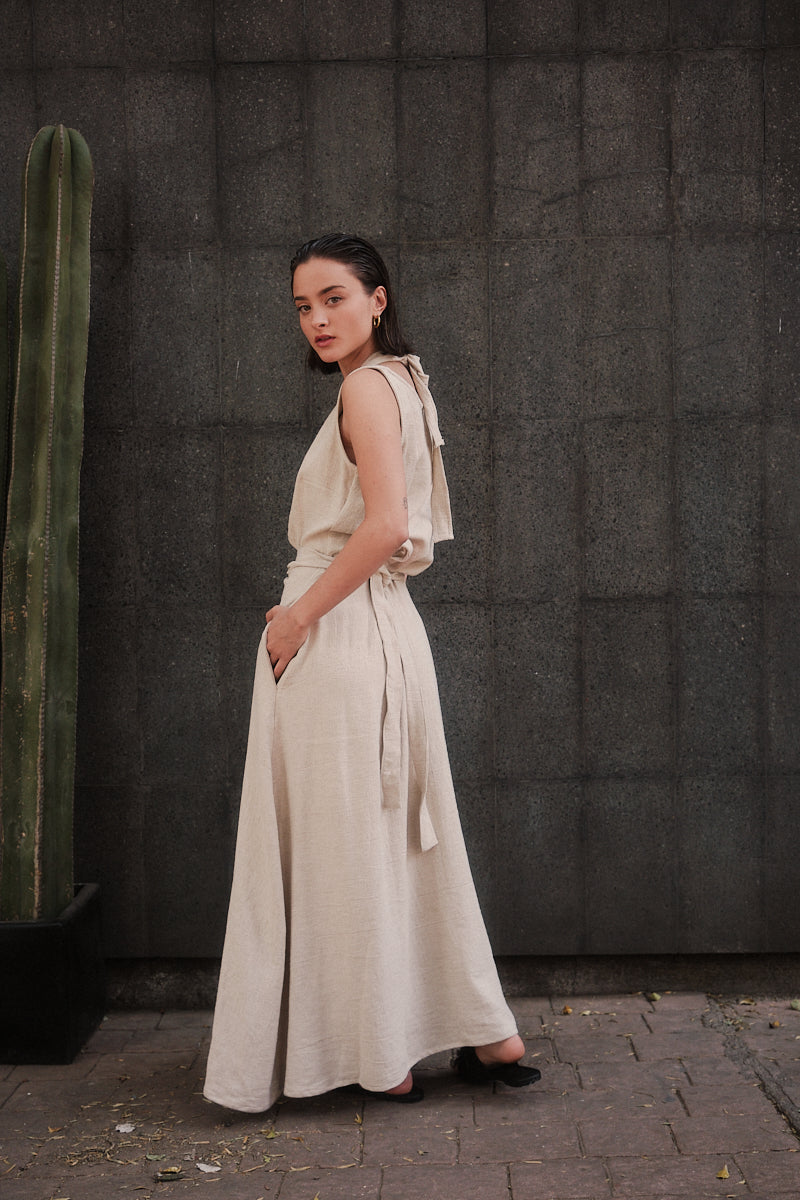 Vestido ÓRIBTA Beige