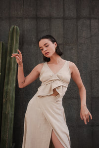 Vestido ÓRIBTA Beige