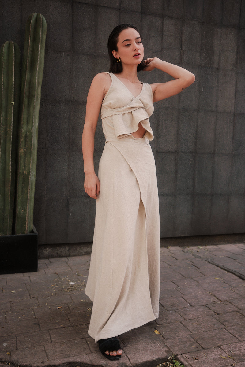 Vestido ÓRIBTA Beige