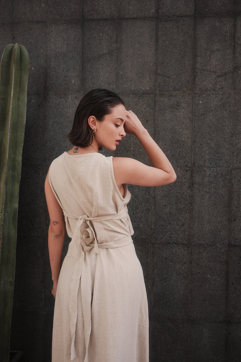 Vestido ÓRIBTA Beige