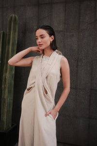 Vestido ÓRIBTA Beige
