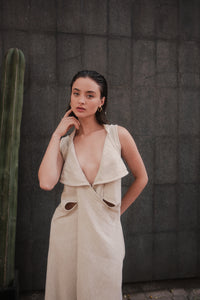Vestido ÓRIBTA Beige