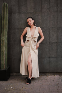 Vestido ÓRIBTA Beige