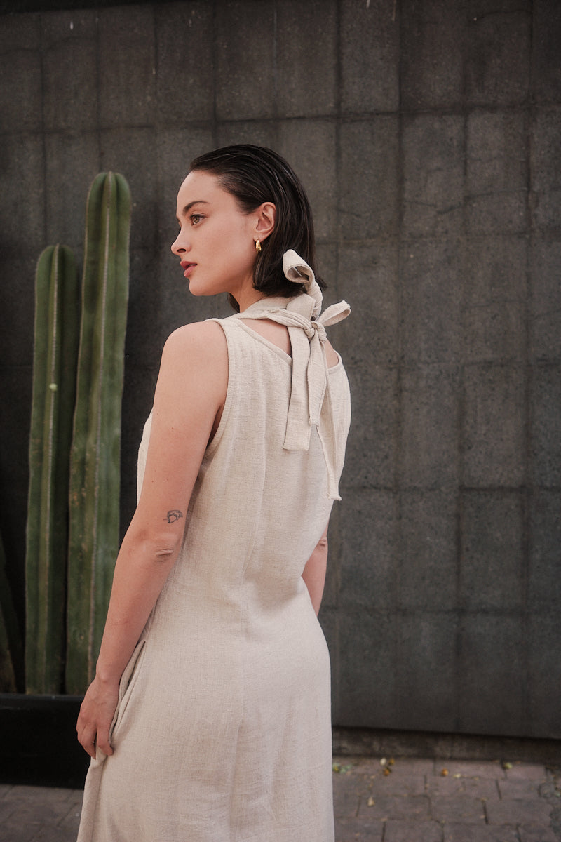 Vestido ÓRIBTA Beige