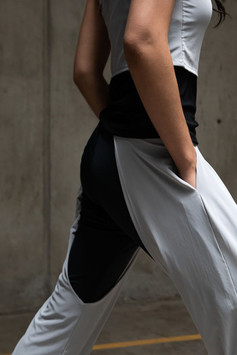 LEGGINS JOGGER - NEGRO - GRIS PERLA