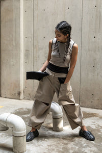 PANTALÓN BB  BEIGE - BAGGY & BERMUDA