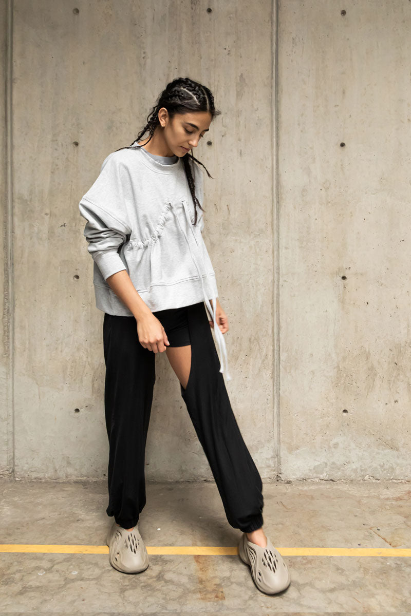 BOOBS SWEATSHIRT GRIS JASPE
