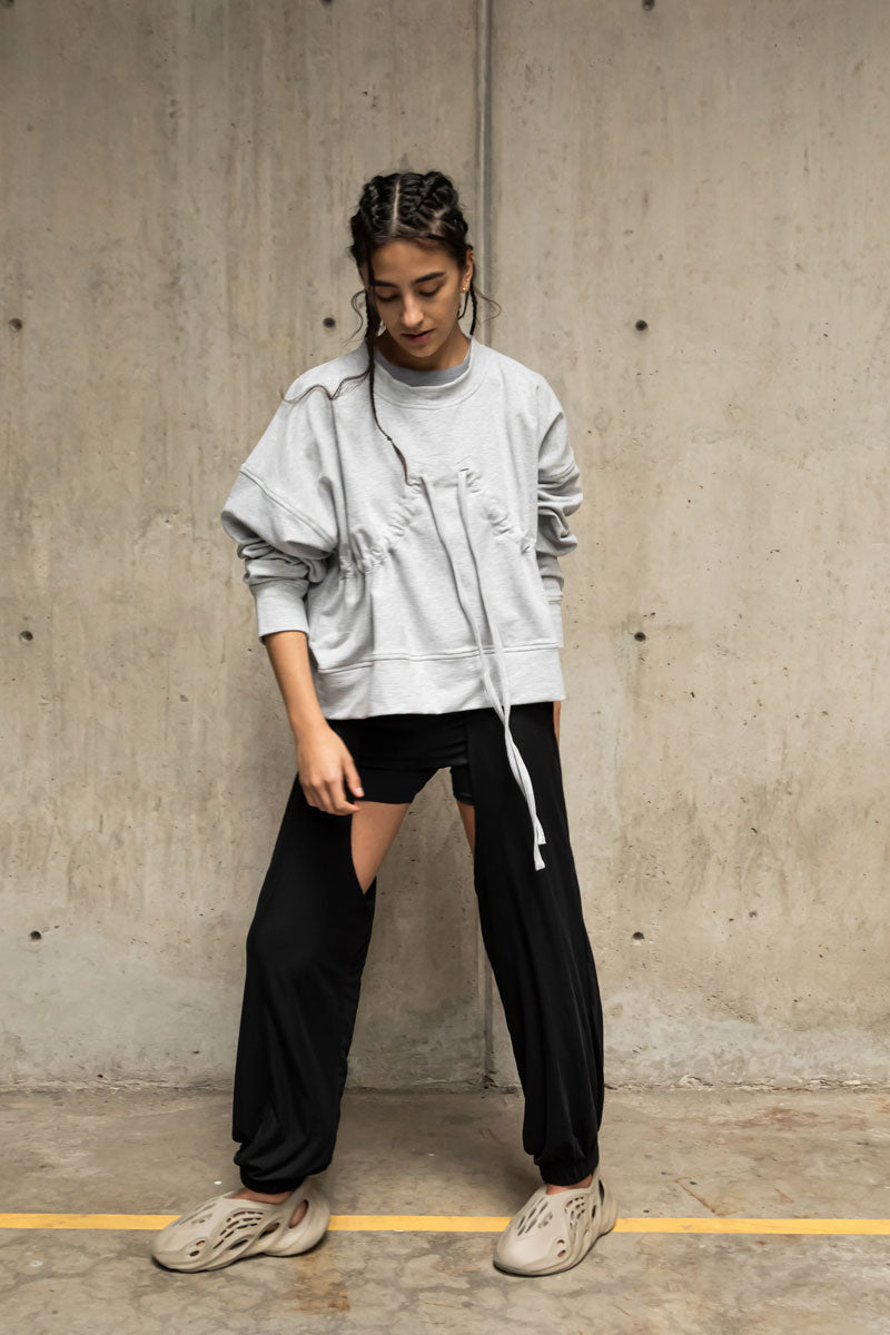 BOOBS SWEATSHIRT GRIS JASPE