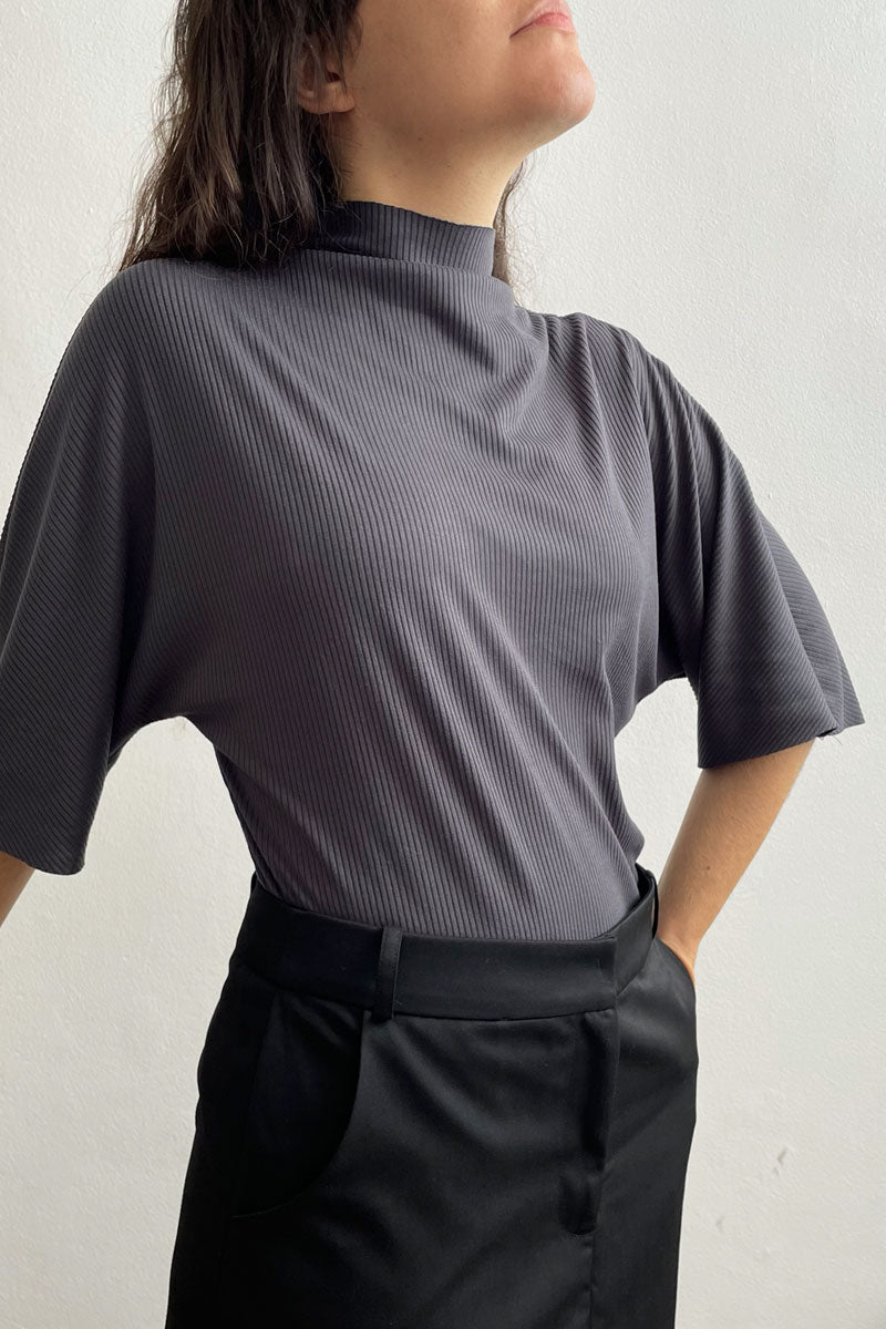 BLUSA KIMONO GRIS OXFORD