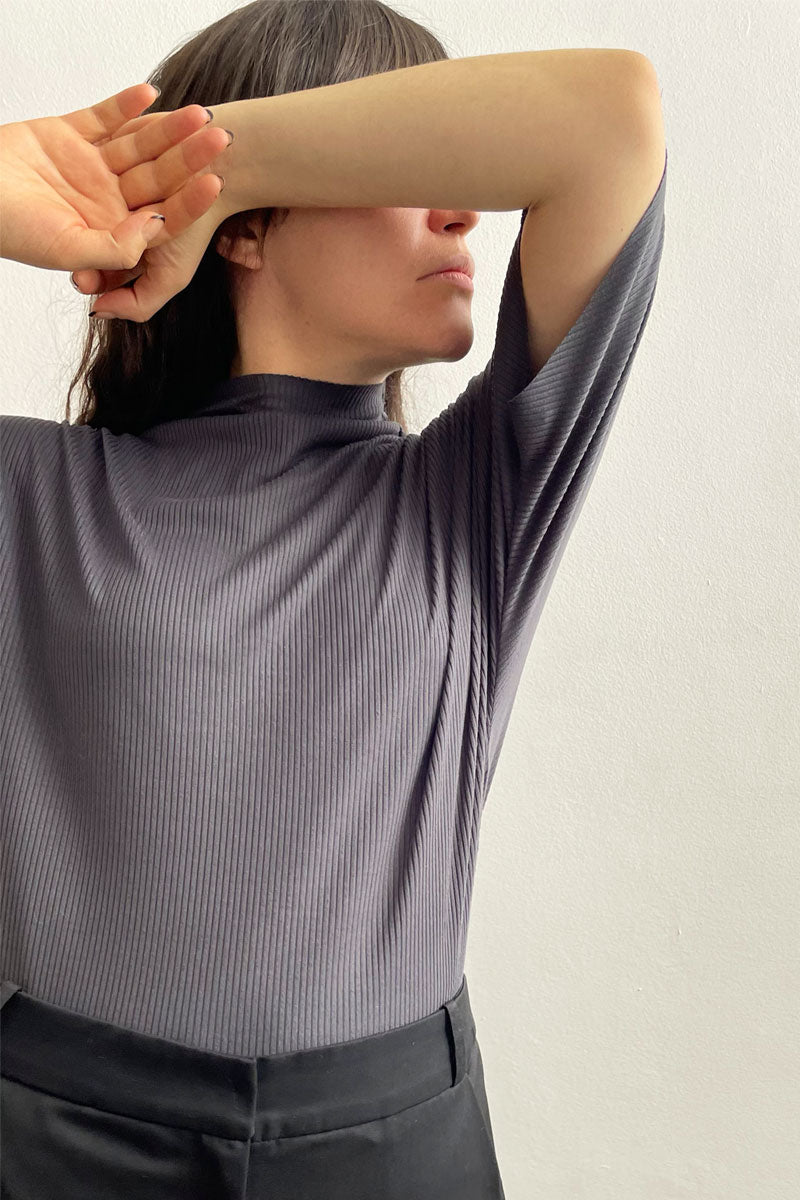 BLUSA KIMONO GRIS OXFORD