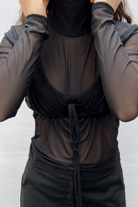 BLUSA BOOBS MESH - NEGRO