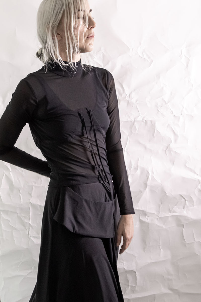 BLUSA BOOBS MESH - NEGRO