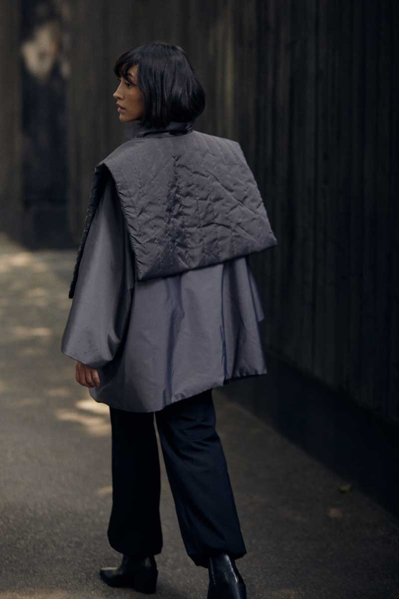PARKA KIMONO - GRIS OXFORD