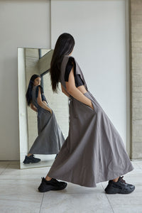 VESTIDO COLUMNA GRIS